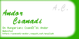 andor csanadi business card